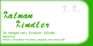 kalman kindler business card