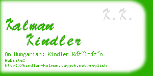 kalman kindler business card